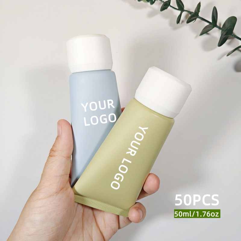 Luxury Skincare Packaging - 【ロゴカスタム】50個 カスタマイズされた50ml ブラック/ホワイト マット蓋 ブルー/グリーン チューブボディ