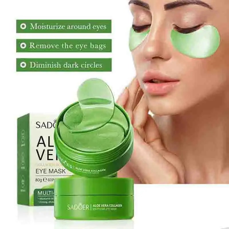 Luxury Skin Care - 60 個アロエベラコラーゲンアイマスク抗くま目袋保湿抗しわアイパッチ目のスキンケア製品