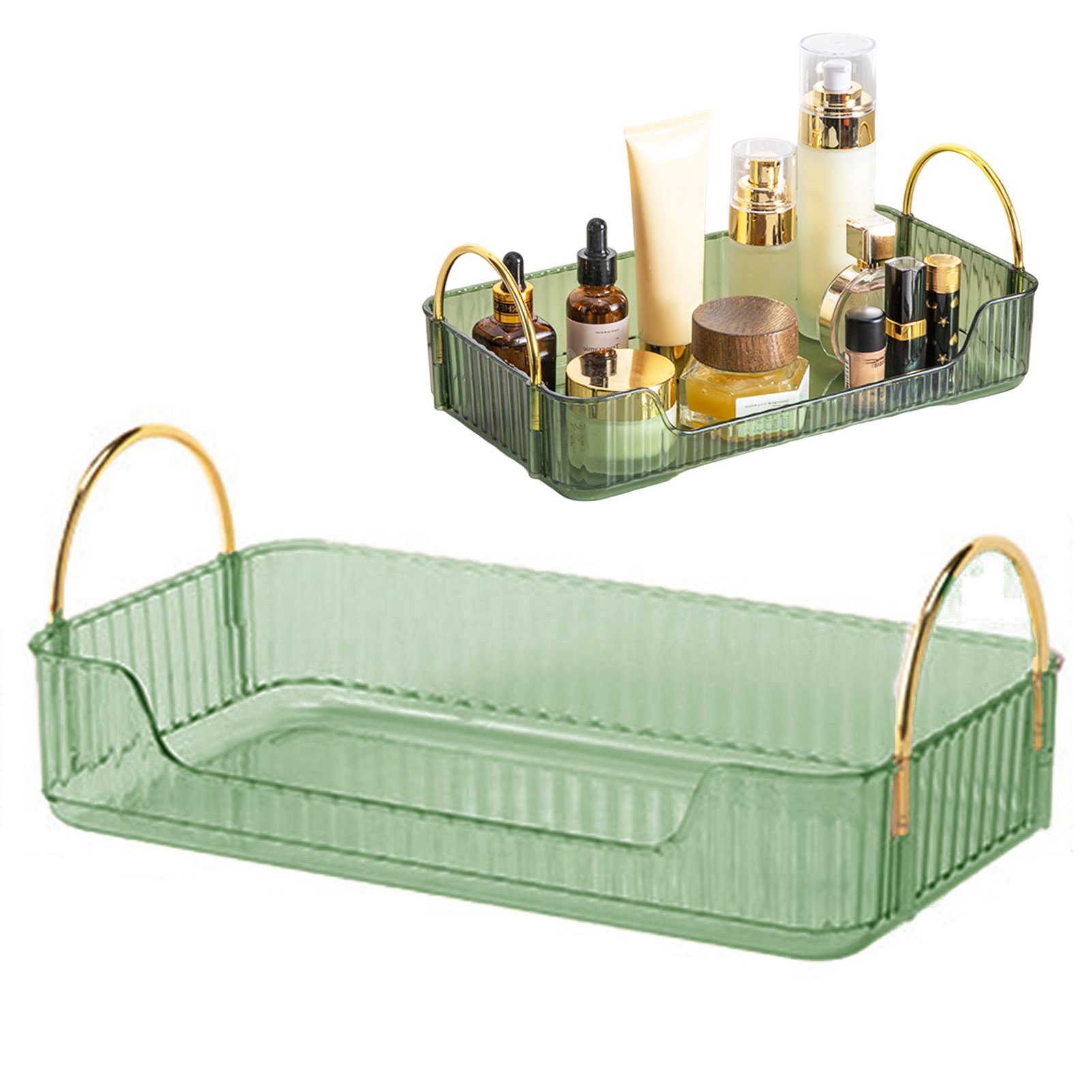 バスルームオーガナイザーラックライト高級アクリル収納ホルダー - Luxury Skincare Tray のレビューと価格