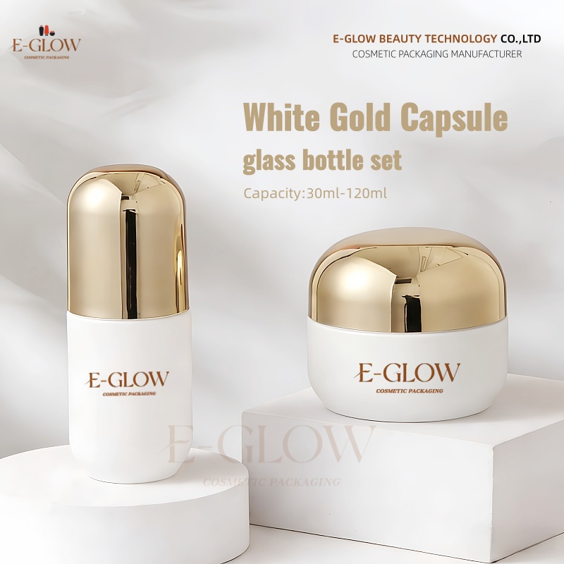 【ロゴカスタム】1個入り高級カプセル型丸型フロストホワイトガ - Luxury Skincare Packaging のレビューと価格