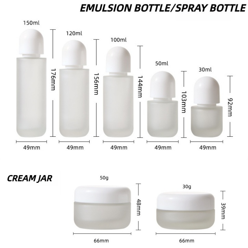 【ロゴカスタム】1個入りフロストガラス化粧品セット マットホ - Luxury Skincare Packaging のレビューと価格