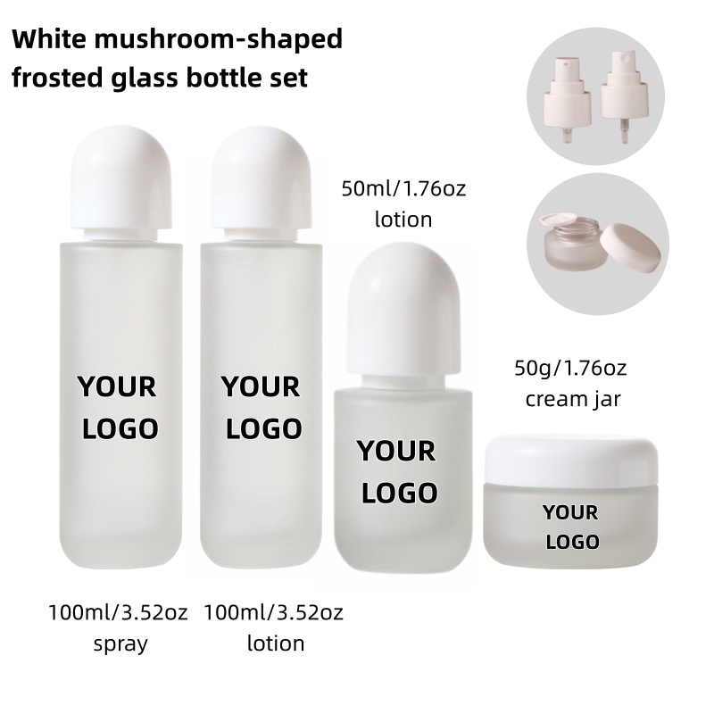 【ロゴカスタム】1個入りフロストガラス化粧品セット マットホ - Luxury Skincare Packaging のレビューと価格