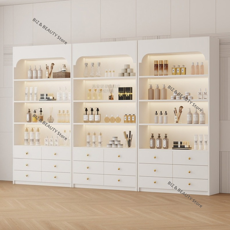 クリームスタイル美容サロン陳列棚カスタムライトラグジュアリー - Luxury Skincare Shop のレビューと価格