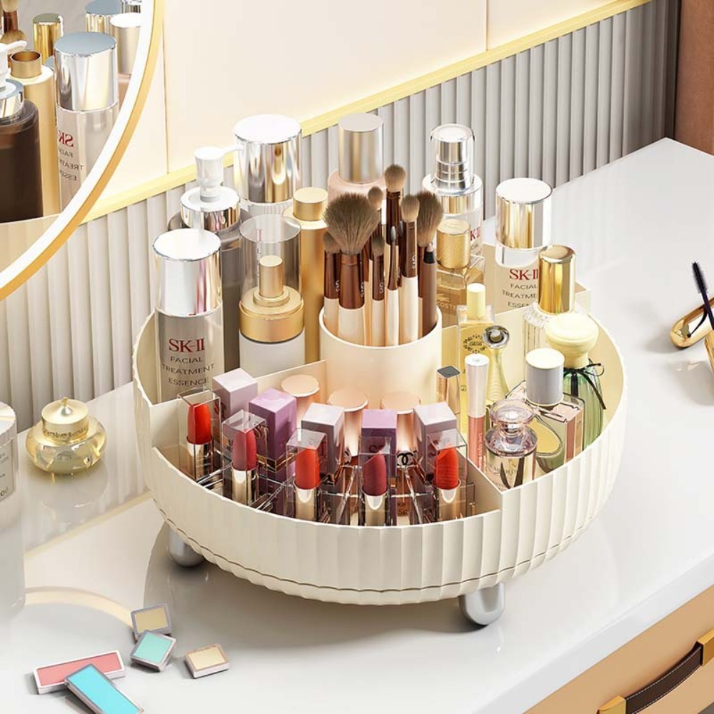 回転式高級化粧品収納ボックスデスクトップ大容量スキンケア棚ド - Luxury Skincare Tray のレビューと価格