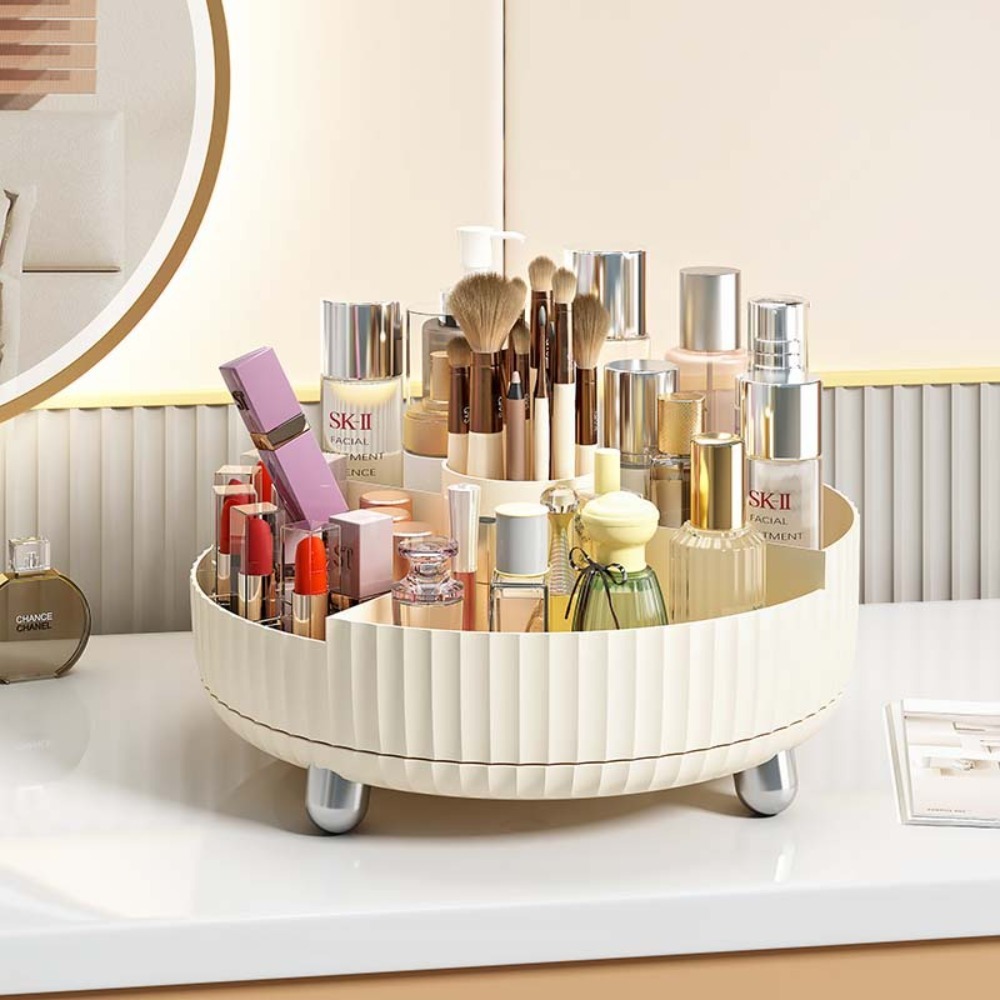 回転式高級化粧品収納ボックスデスクトップ大容量スキンケア棚ド - Luxury Skincare Tray のレビューと価格