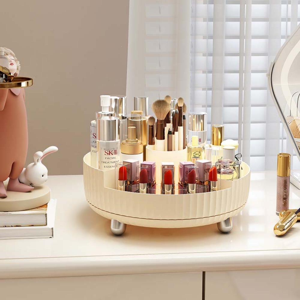 回転式高級化粧品収納ボックスデスクトップ大容量スキンケア棚ド - Luxury Skincare Tray のレビューと価格