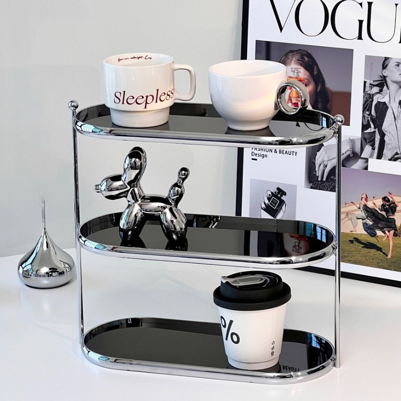 高級化粧品オーガナイザー洗面化粧台トレイ二重層メイクアップス - Luxury Skincare Tray のレビューと価格