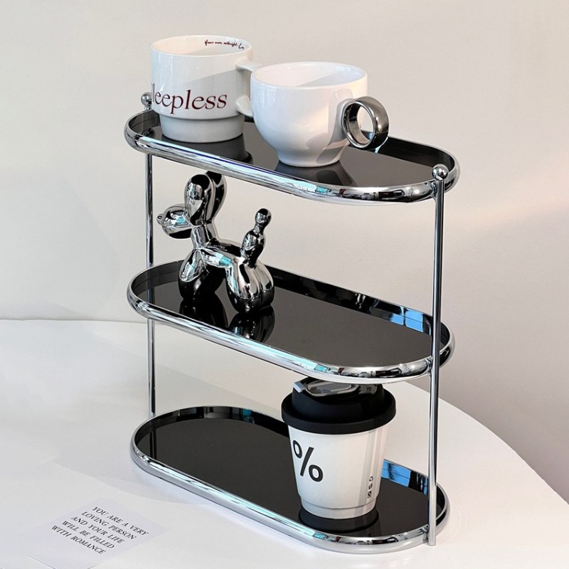 高級化粧品オーガナイザー洗面化粧台トレイ二重層メイクアップス - Luxury Skincare Tray のレビューと価格