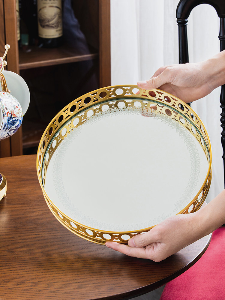 軽奢ミラー真鍮製回転式収納メイク＆スキンケア用品リビングルー - Luxury Skincare Tray のレビューと価格