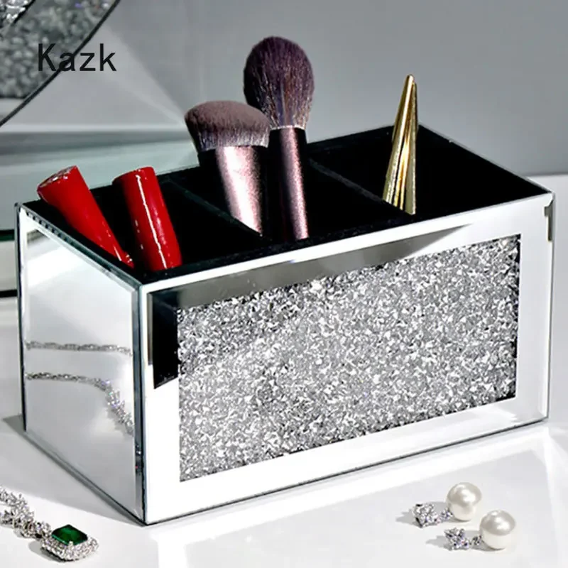 豪華なダイヤモンドインレイのガラス収納トレイ,装飾的なアクセ - Luxury Skincare Tray のレビューと価格